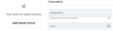 travel notice